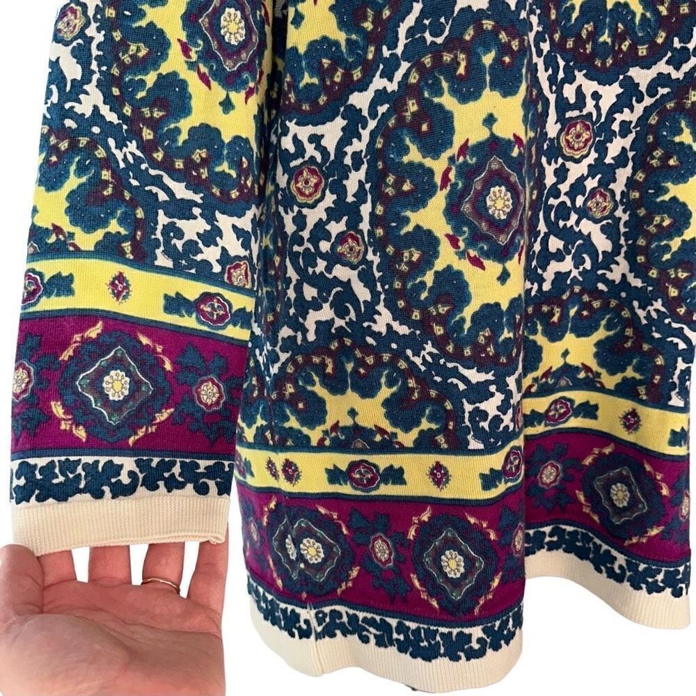 Talbots Womens Merino Wool Colorful Boho Pullover Sweater Artsy Soft Size Large - Picture 4 of 9